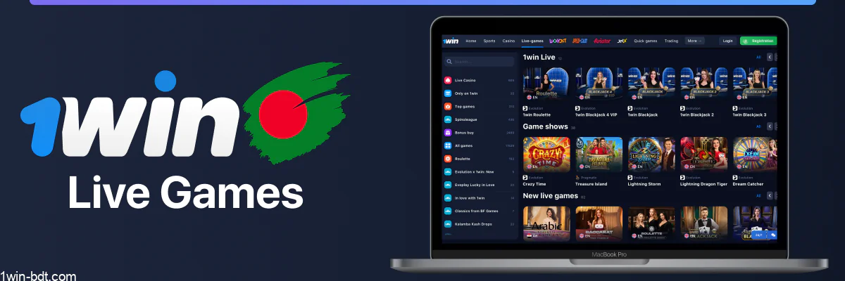 1win live casino games