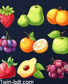 Classic slot icons like fruits